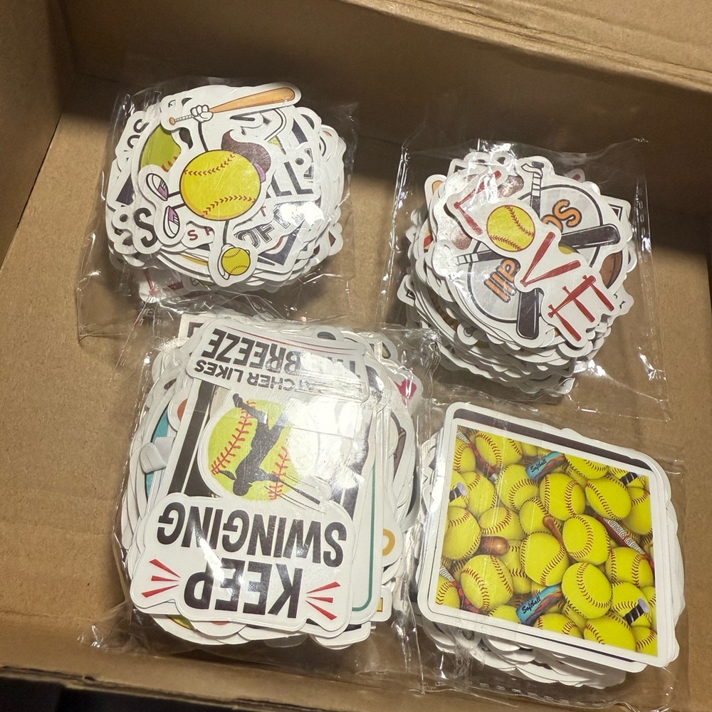 Softball Themed Sticker Pack